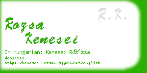 rozsa kenesei business card